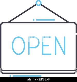 icône de ligne ouverte, symbole de contour, illustration vectorielle, signe de concept Illustration de Vecteur