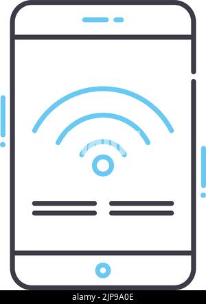 icône de ligne de hall d'attente, symbole de contour, illustration vectorielle, signe de concept Illustration de Vecteur