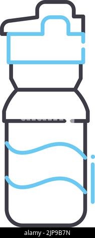 icône de ligne de bouteille d'eau, symbole de contour, illustration vectorielle, signe de concept Illustration de Vecteur