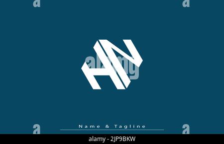 Lettres de l'alphabet initiales Monogram logo HN , NH Illustration de Vecteur