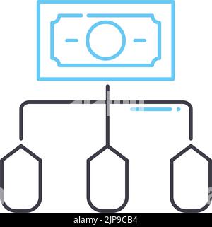 icône de ligne d'allocation de salaire, symbole de contour, illustration de vecteur, signe de concept Illustration de Vecteur