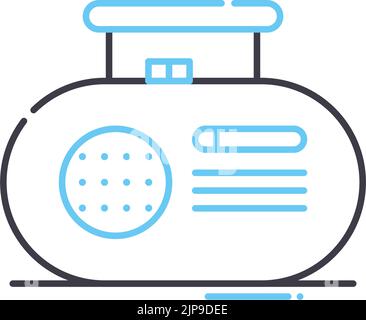 icône de ligne média radio, symbole de contour, illustration vectorielle, signe de concept Illustration de Vecteur