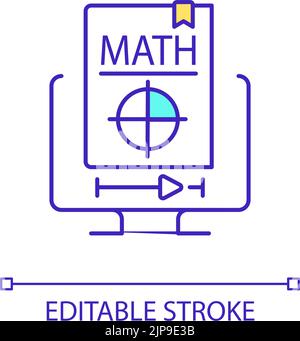 Leçons mathématiques en ligne icône de couleur RVB Illustration de Vecteur