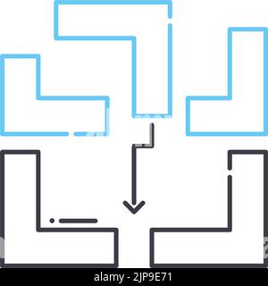icône de ligne de solution prête à l'emploi, symbole de contour, illustration vectorielle, signe de concept Illustration de Vecteur
