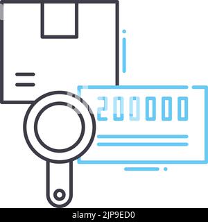icône de ligne de numéro de suivi, symbole de contour, illustration vectorielle, signe de concept Illustration de Vecteur