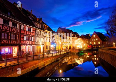 Noël au village de Colmar, Alsace, France Banque D'Images