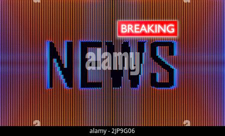 NOUVELLES en pixels métalliques.Nettoyez l'arrière-plan de motif simple pour les nouvelles, etc. Rendu 3D. Banque D'Images