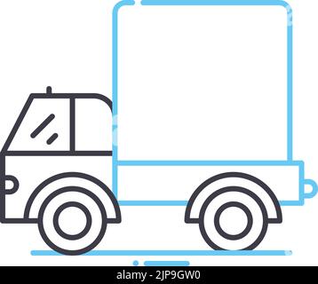 icône de ligne de chariot logique, symbole de contour, illustration vectorielle, signe de concept Illustration de Vecteur
