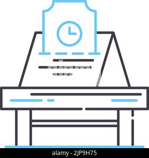 icône de ligne de réservation, symbole de contour, illustration vectorielle, signe de concept Illustration de Vecteur