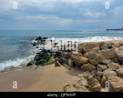 Beach. Waves .clap, filmé à Varna Bulgarie. Banque D'Images