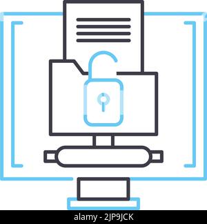 icône de ligne d'accès ftp, symbole de contour, illustration vectorielle, signe de concept Illustration de Vecteur