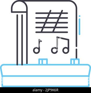 icône de ligne de notes de musique, symbole de contour, illustration vectorielle, signe de concept Illustration de Vecteur