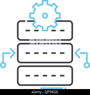 icône de ligne de données de projet, symbole de contour, illustration vectorielle, signe de concept Illustration de Vecteur