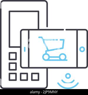 icône de ligne de synchronisation de paiement, symbole de contour, illustration de vecteur, signe de concept Illustration de Vecteur