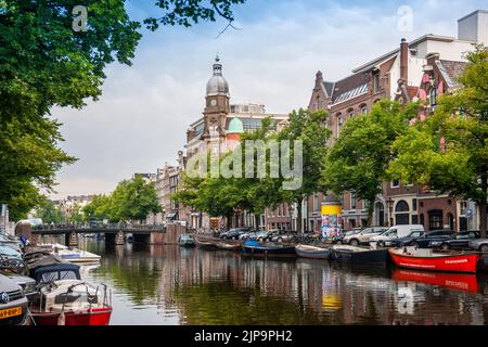 Gracht, Watercanal à Amsterdam Hollande, pays-Bas, Hollande, Europe Banque D'Images