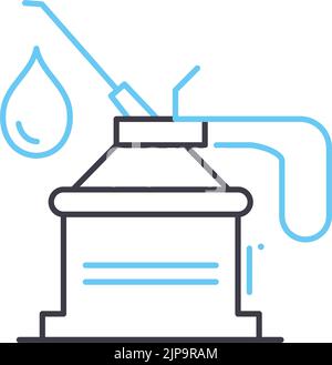 icône de ligne de graissage, symbole de contour, illustration vectorielle, signe de concept Illustration de Vecteur