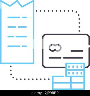 icône de ligne de bordereau de paiement, symbole de contour, illustration vectorielle, signe de concept Illustration de Vecteur