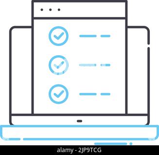 icône de ligne de test web, symbole de contour, illustration vectorielle, signe de concept Illustration de Vecteur