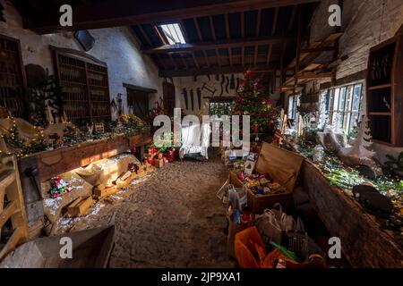 Noël dans l'atelier à Erddig Country House, Wrexham, au nord du pays de Galles Banque D'Images