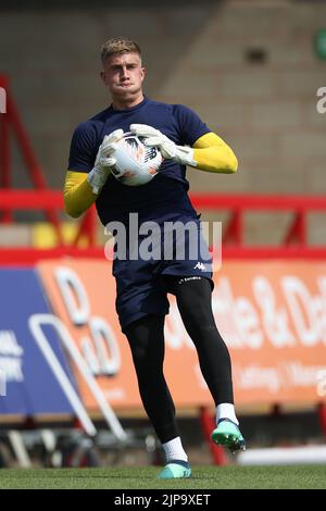 Tom Palmer, gardien des Harriers de Kidderminster, lors du match de la Ligue nationale de Vanarama au stade Aggborough, Kidderminster. Date de la photo: Samedi 13 août 2022. Banque D'Images