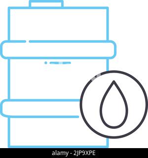 icône de la ligne du baril d'huile, symbole de contour, illustration vectorielle, signe de concept Illustration de Vecteur