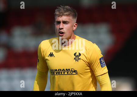 Tom Palmer, gardien des Harriers de Kidderminster, lors du match de la Ligue nationale de Vanarama au stade Aggborough, Kidderminster. Date de la photo: Samedi 13 août 2022. Banque D'Images