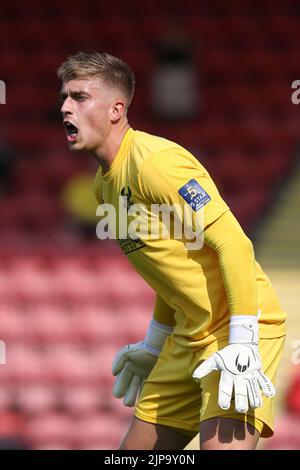 Tom Palmer, gardien des Harriers de Kidderminster, lors du match de la Ligue nationale de Vanarama au stade Aggborough, Kidderminster. Date de la photo: Samedi 13 août 2022. Banque D'Images