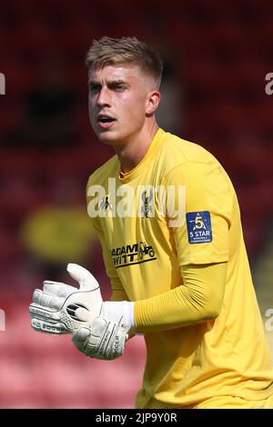 Tom Palmer, gardien des Harriers de Kidderminster, lors du match de la Ligue nationale de Vanarama au stade Aggborough, Kidderminster. Date de la photo: Samedi 13 août 2022. Banque D'Images