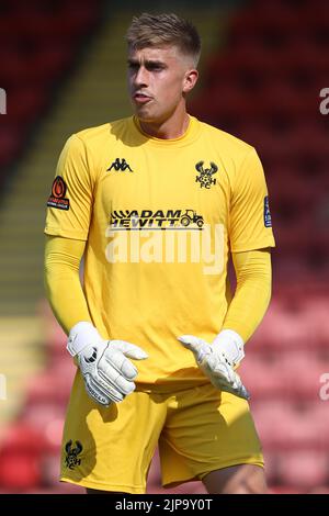 Tom Palmer, gardien des Harriers de Kidderminster, lors du match de la Ligue nationale de Vanarama au stade Aggborough, Kidderminster. Date de la photo: Samedi 13 août 2022. Banque D'Images