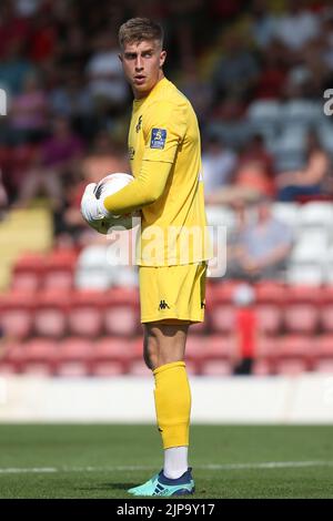 Tom Palmer, gardien des Harriers de Kidderminster, lors du match de la Ligue nationale de Vanarama au stade Aggborough, Kidderminster. Date de la photo: Samedi 13 août 2022. Banque D'Images