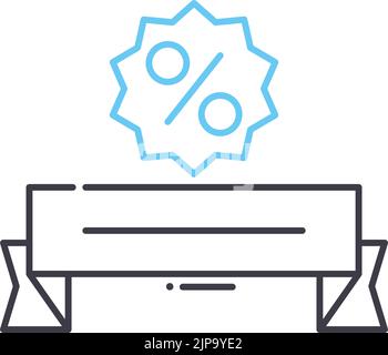 icône de ligne de vente, symbole de contour, illustration vectorielle, signe de concept Illustration de Vecteur