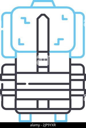 icône de ligne de soldat, symbole de contour, illustration vectorielle, signe de concept Illustration de Vecteur