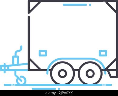 icône de ligne de chariot, symbole de contour, illustration vectorielle, signe de concept Illustration de Vecteur