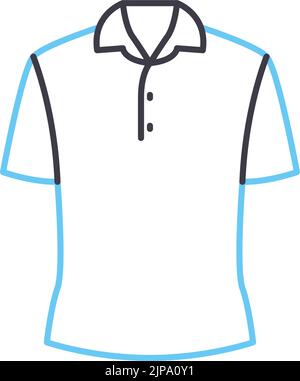 icône de ligne de chemise à col blanc, symbole de contour, illustration vectorielle, signe de concept Illustration de Vecteur