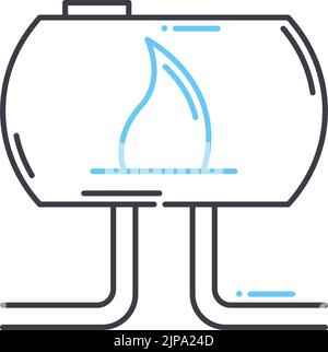 icône de conduite de gaz, symbole de contour, illustration vectorielle, signe de concept Illustration de Vecteur