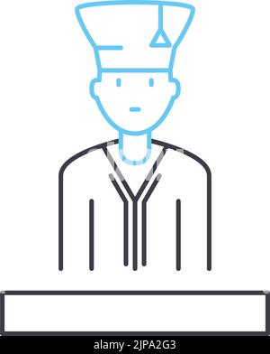 icône de ligne d'avatar d'étudiant diplômé, symbole de contour, illustration vectorielle, signe de concept Illustration de Vecteur