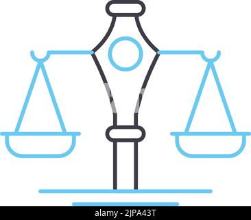 icône de ligne de loi, symbole de contour, illustration vectorielle, signe de concept Illustration de Vecteur