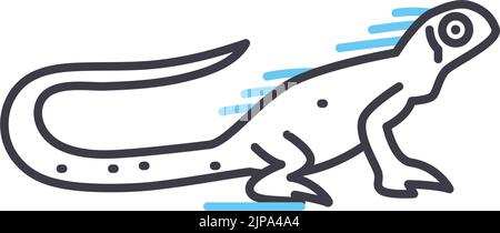 icône de ligne d'iguana, symbole de contour, illustration vectorielle, signe de concept Illustration de Vecteur