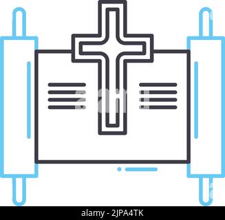 icône de ligne de livre saint, symbole de contour, illustration vectorielle, signe de concept Illustration de Vecteur