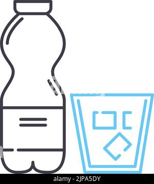 icône de ligne d'eau min., symbole de contour, illustration vectorielle, signe de concept Illustration de Vecteur