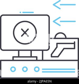 icône de ligne de la machine à rayons x, symbole de contour, illustration vectorielle, signe de concept Illustration de Vecteur