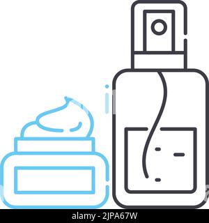 icône de ligne de soin de la peau, symbole de contour, illustration vectorielle, signe de concept Illustration de Vecteur