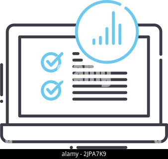 icône de ligne d'enquêtes statistiques, symbole de contour, illustration vectorielle, signe de concept Illustration de Vecteur