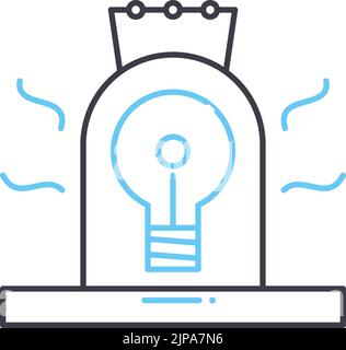 icône de ligne de l'incubateur de démarrage, symbole de contour, illustration vectorielle, signe de concept Illustration de Vecteur