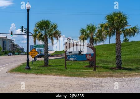 Metairie, LA, États-Unis - 17 JUILLET 2022 : panneau Bucktown juste en face de la ligne de la paroisse d'Orléans dans la banlieue de la Nouvelle-Orléans Banque D'Images