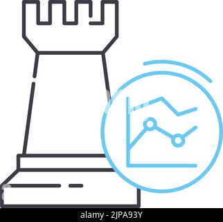 icône de ligne de planification stratégique, symbole de contour, illustration vectorielle, signe de concept Illustration de Vecteur