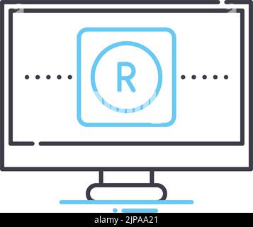 icône de ligne de marque en ligne, symbole de contour, illustration vectorielle, signe de concept Illustration de Vecteur