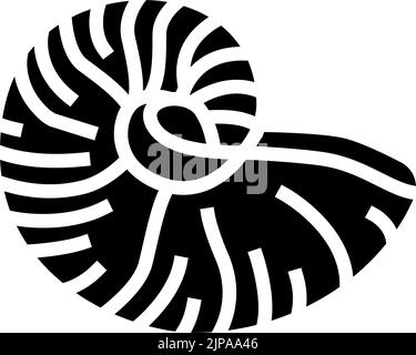 illustration vectorielle d'icône de glyphe de plage de coquillages nautilus Illustration de Vecteur
