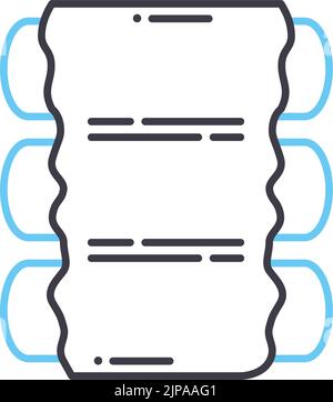 icône de la ligne de viande côtelée, symbole de contour, illustration vectorielle, signe de concept Illustration de Vecteur