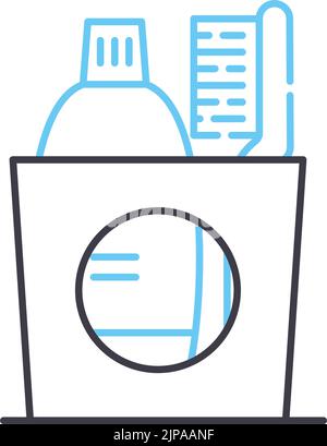 icône de ligne de brosse à dents, symbole de contour, illustration vectorielle, signe de concept Illustration de Vecteur